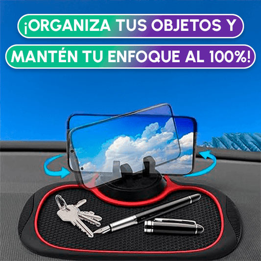 Alfombrilla giratoria 360° antideslizante para auto para tener celular y llaves a mano