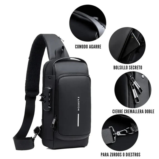 Mochila antirrobo impermeable SafePack Pro con puerto USB y cierre de seguridad