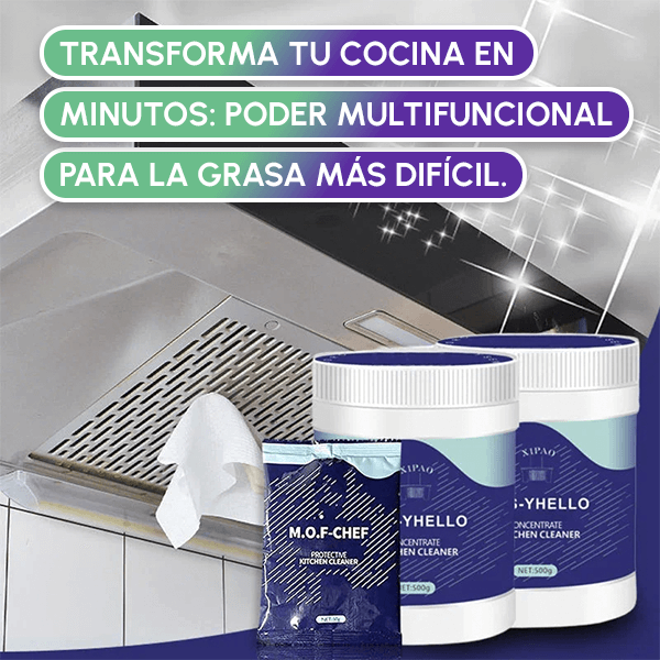 Polvo Limpiador de Grasa para Cocina | Fórmula Biológica y Efectiva + REGALO