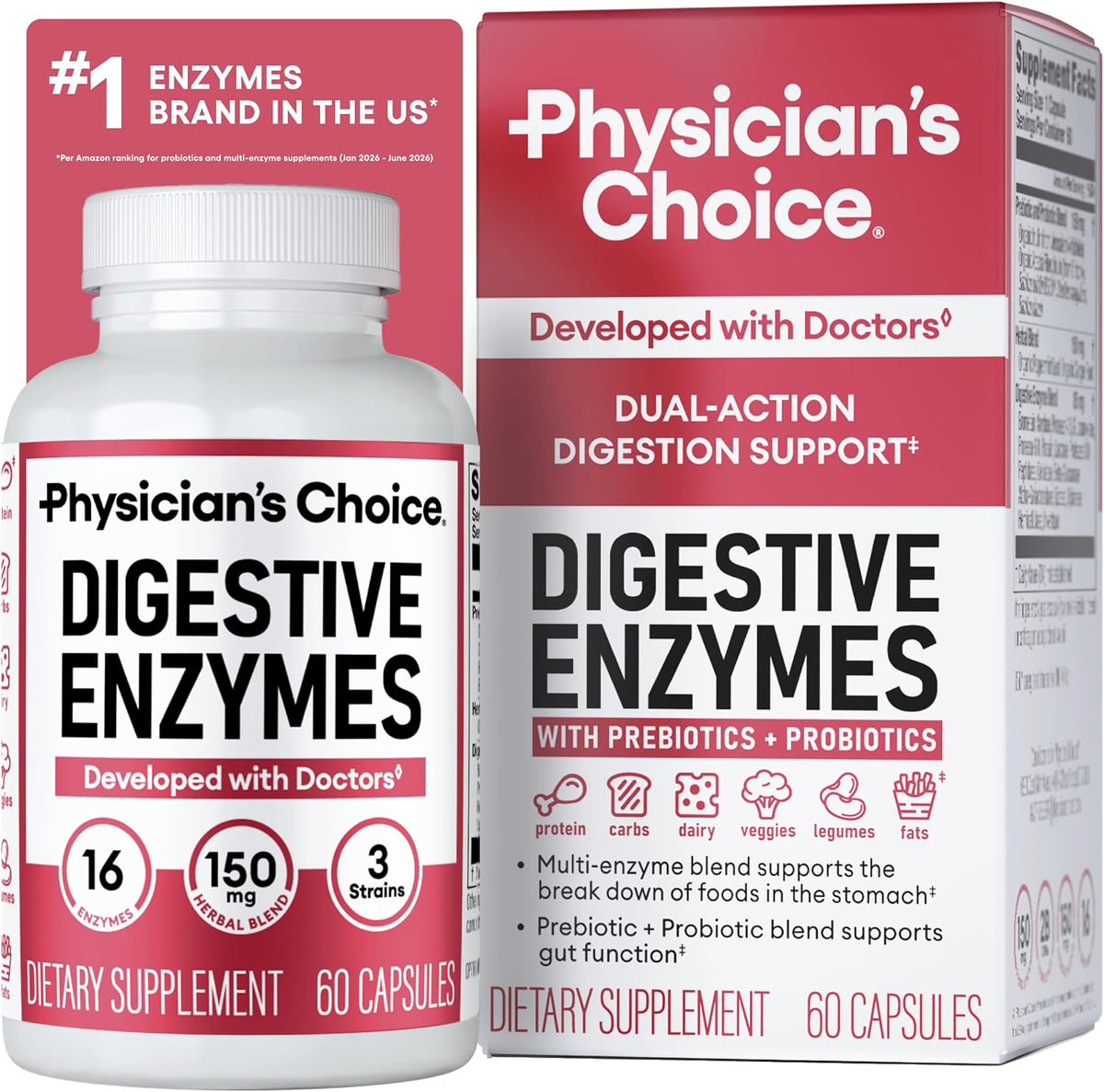 Enzimas digestivas Physician's Choice, presentación del producto