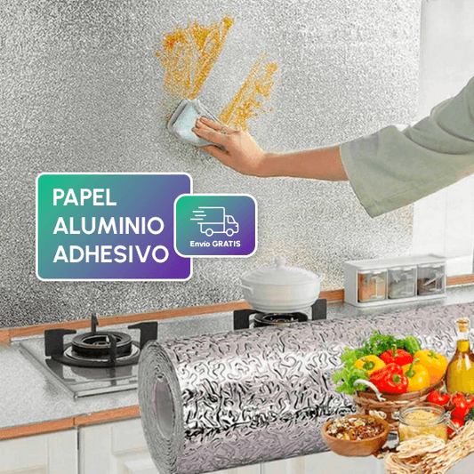 Papel aluminio adhesivo para cocina antigrasa para proteger paredes y gabinetes