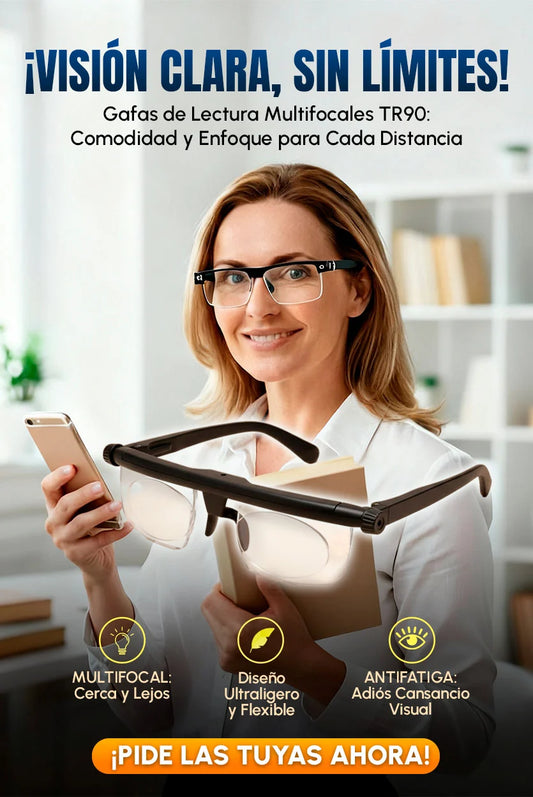 Gafas de lectura multifocales TR90 ligeras para ver de cerca, intermedio y lejos