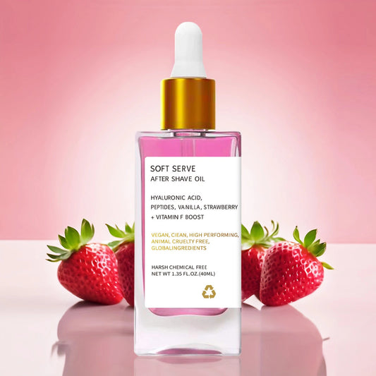 Aceite para después del afeitado Truly Soft Serve de fresa y vainilla que calma la irritación